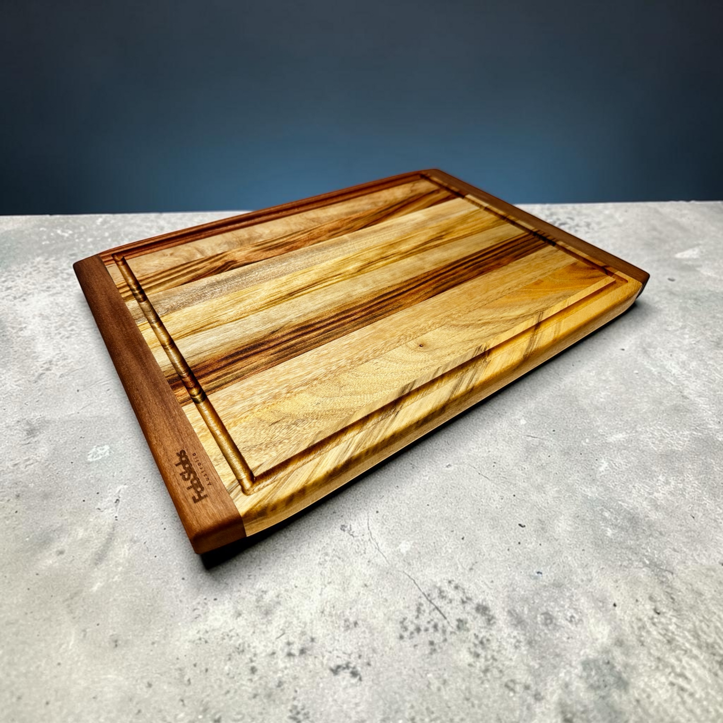 Wooden Brisket Board with Juice Groove & Handles